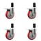 Service Caster 5'' Red Poly Swivel 1-5/8'' Expanding Stem Caster Set Total Lock Brake, 4PK SCC-EXTTL20S514-PPUB-RED-158-4 - alternate 1